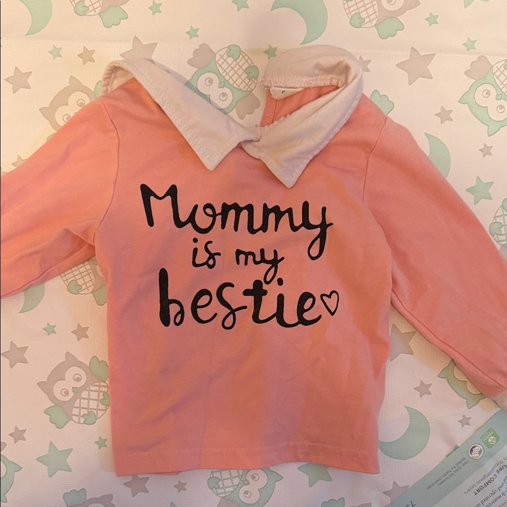 Pink Long Sleeve Shirt with Collar